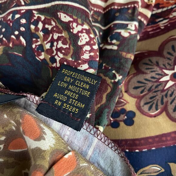 Vintage 90s Express Silk Wrap Skirt Floral Western Bohemian High Waist 7 26 - Picture 10 of 10